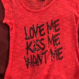 Vibrant Red and Black Graphic Short Sleeve Tee